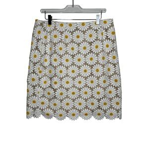 ABS by Allen Schwartz Daisy Lace Overlay Skirt Tan Lined A Line Size 12